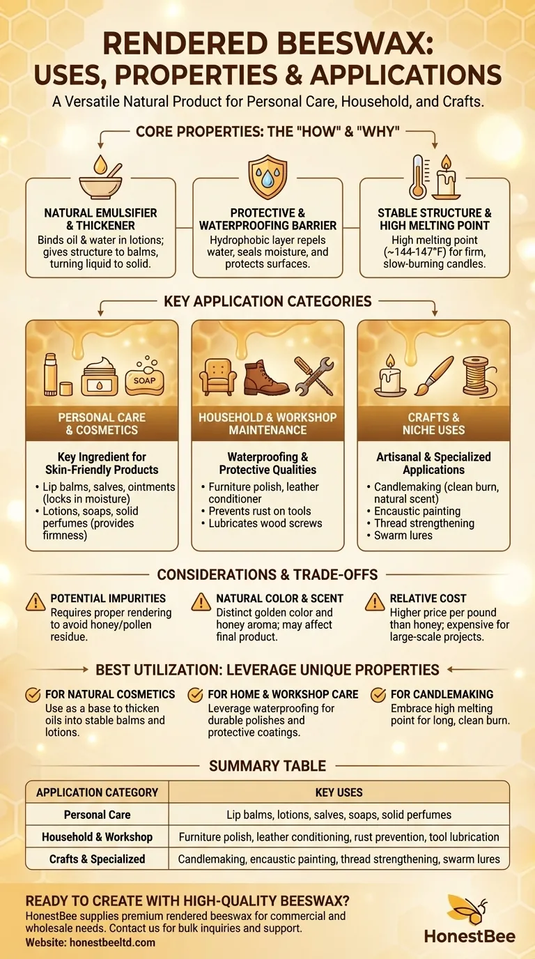 What are some uses for rendered beeswax? Unlock its Versatility for Crafts, Cosmetics & More Visual Guide