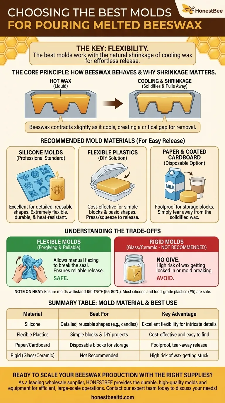 녹인 밀랍을 부을 때 사용할 수 있는 몰드는 어떤 종류인가요? 완벽한 분리를 위한 올바른 몰드 선택하기 시각적 가이드
