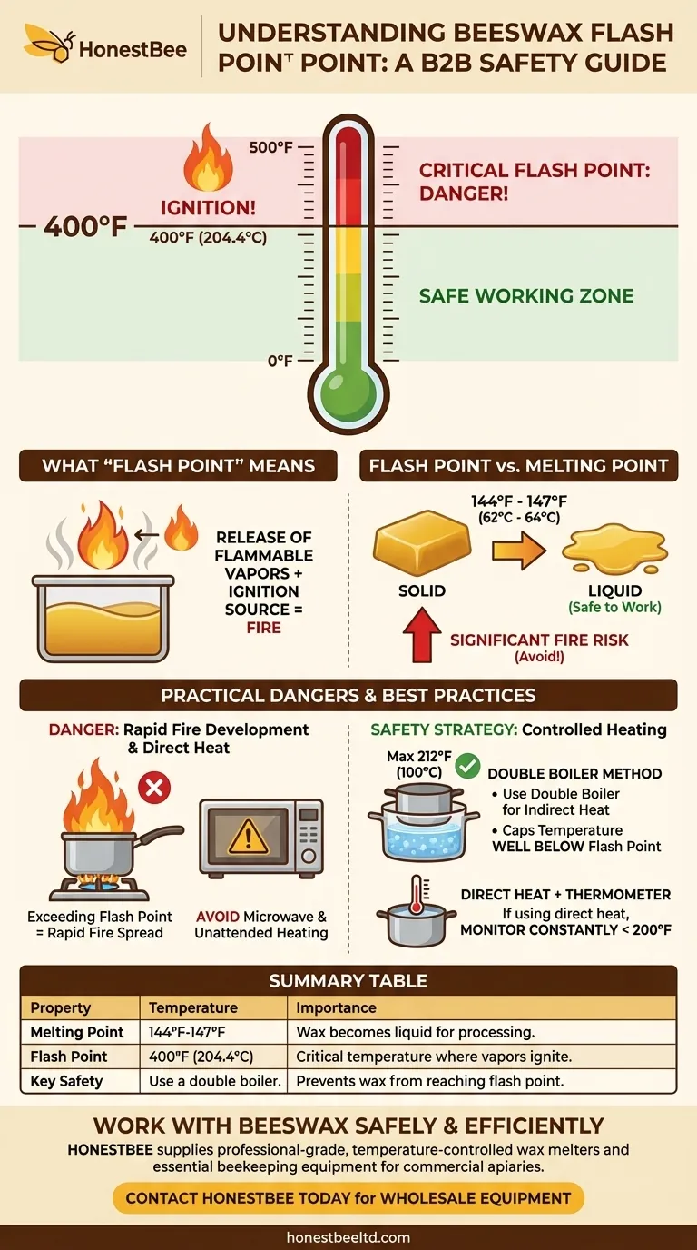 What is the flash point of beeswax, and why is it important? Essential Safety Guide for Beekeepers Visual Guide