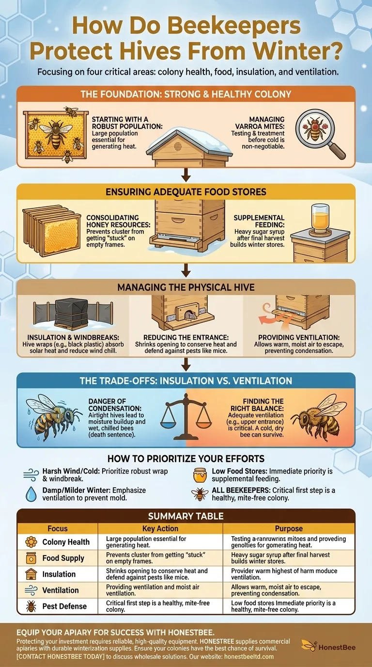 양봉가들은 벌집을 겨울철 환경으로부터 어떻게 보호할까요? 양봉장을 안전하게 지키기 위한 안내서 시각적 가이드