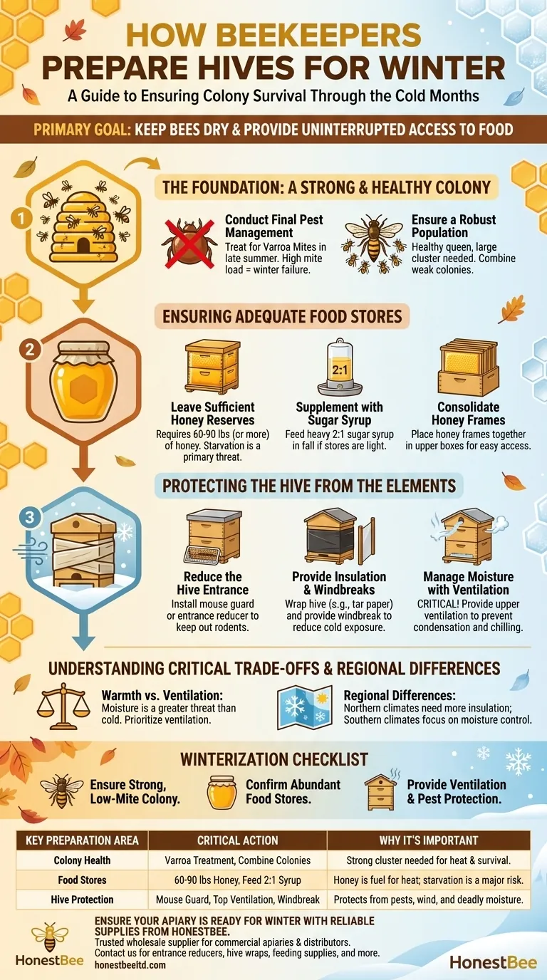 What steps do beekeepers take to prepare hives for winter? A Guide to Ensure Colony Survival Visual Guide