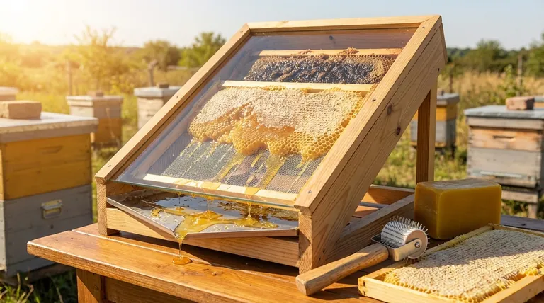 How does the solar waxer optimize wax melting? Harness the Sun for Clean, Pure Beeswax