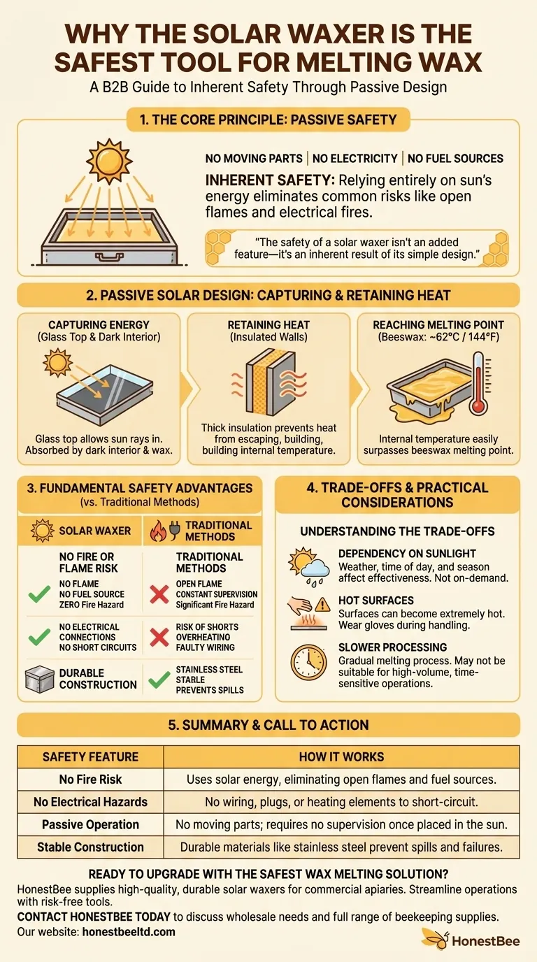 태양열 밀랍 녹이개가 밀랍을 녹이는 데 안전한 도구인 이유는 무엇인가요? 태양의 힘을 활용하여 위험 없이 밀랍을 녹이세요 시각적 가이드