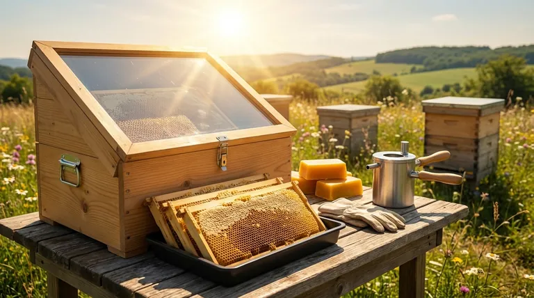 태양열 밀랍 추출기에서 밀랍을 녹이는 데 필요한 온도는 얼마입니까? 깨끗한 밀랍 회수를 위해서는 62°C를 초과해야 합니다.