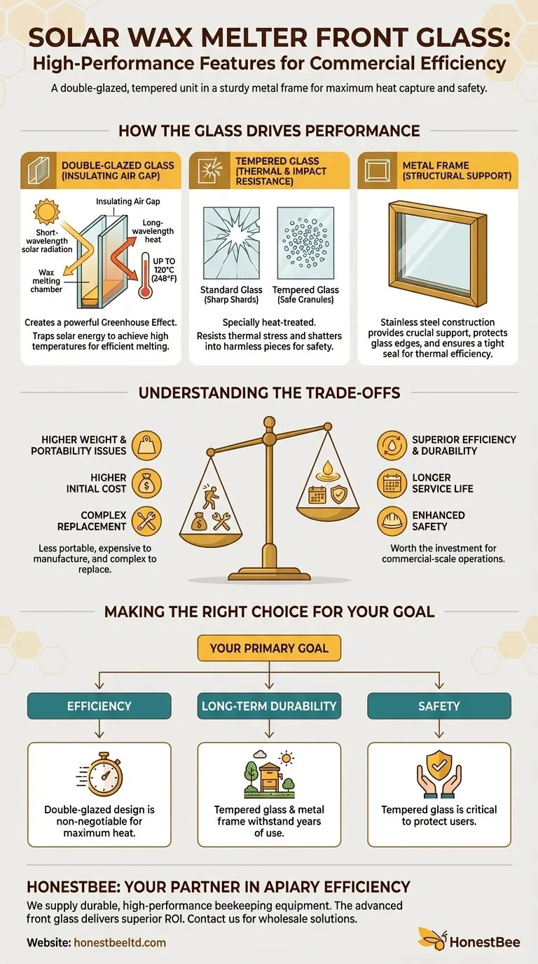 태양열 밀랍 녹이는 기계의 전면 유리 특징은 무엇인가요? 밀랍 용해 효율 극대화 시각적 가이드