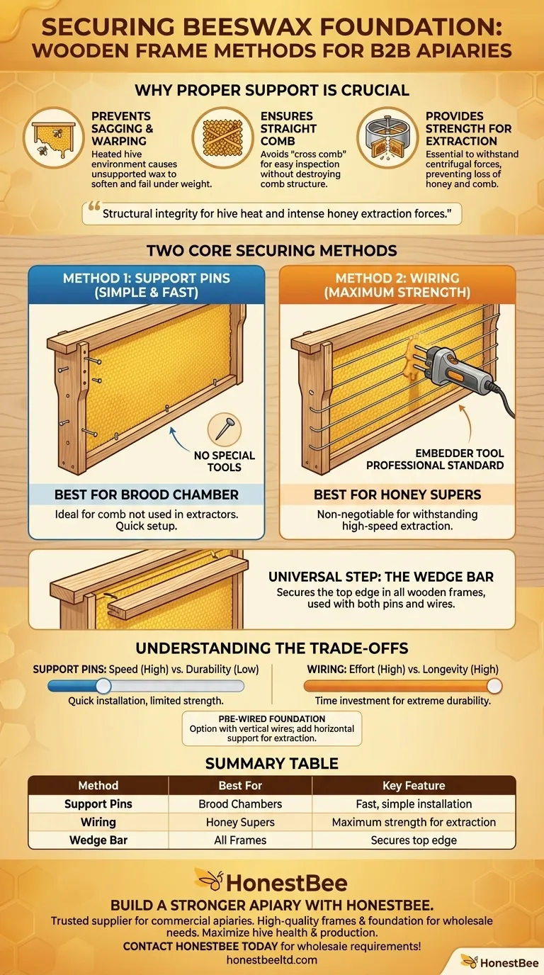 밀랍 기초재는 나무 틀에 어떻게 고정되나요? 건강한 벌통을 위한 튼튼한 벌집을 확보하세요 시각적 가이드