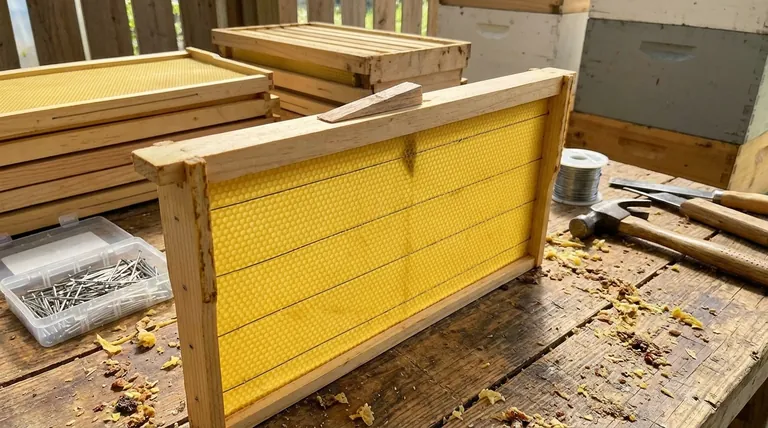 밀랍 기초재는 나무 틀에 어떻게 고정되나요? 건강한 벌통을 위한 튼튼한 벌집을 확보하세요
