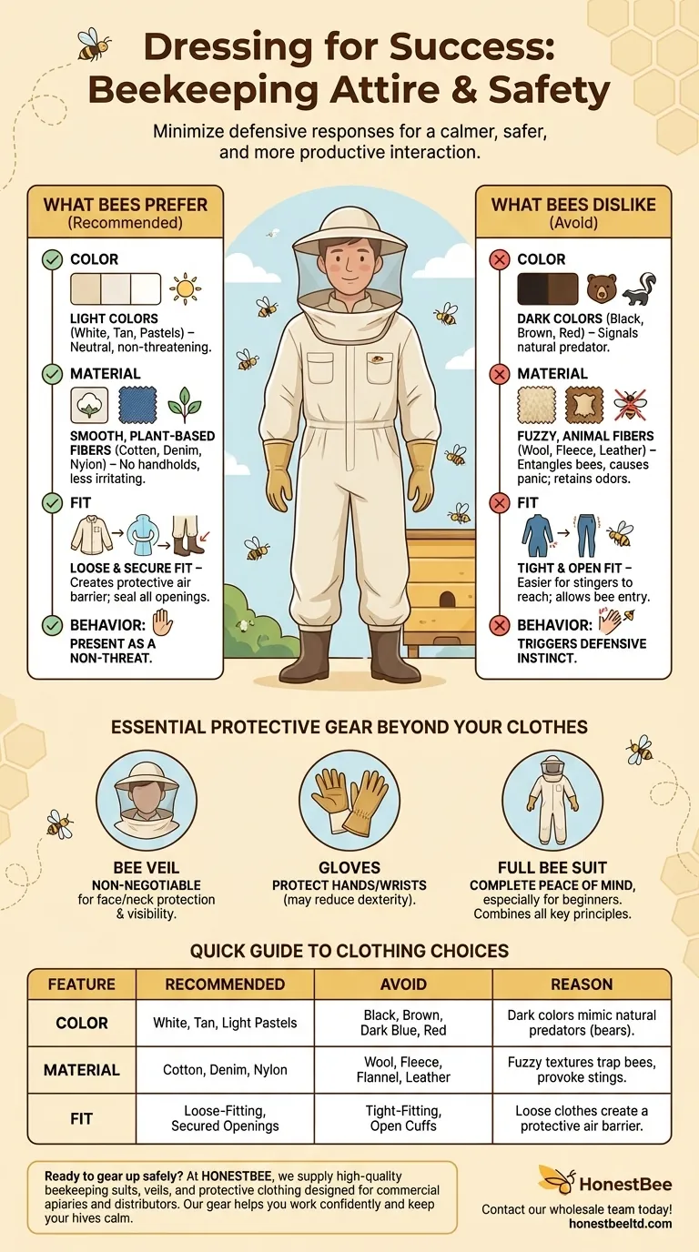 벌을 다룰 때 가장 적합한 복장은 무엇인가요? 안전을 지키고 벌통을 차분하게 유지하세요 시각적 가이드