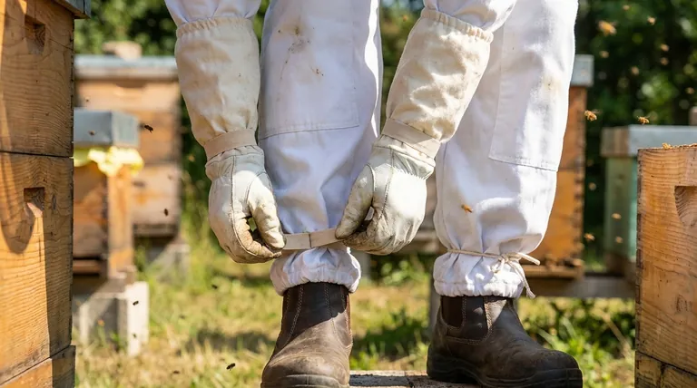 Como os apicultores podem proteger seus tornozelos e pulsos de picadas? Proteja seu traje para inspeções de colmeias sem picadas