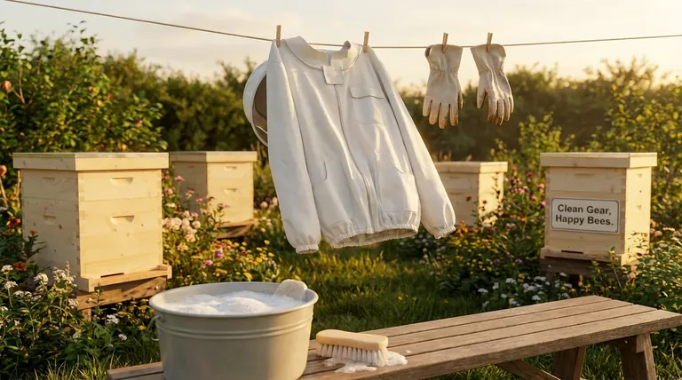 Why is it important to regularly launder clothing and gloves used in beekeeping? Ensure Hive Health & Beekeeper Safety