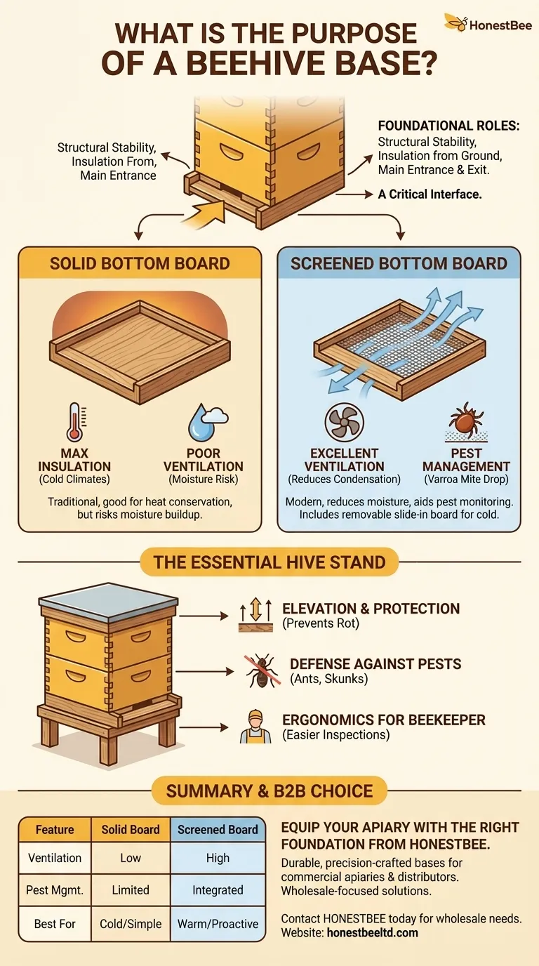 벌집 바닥(beehive base)의 목적은 무엇인가요? 벌집 건강 및 안정성을 위한 가이드 시각적 가이드