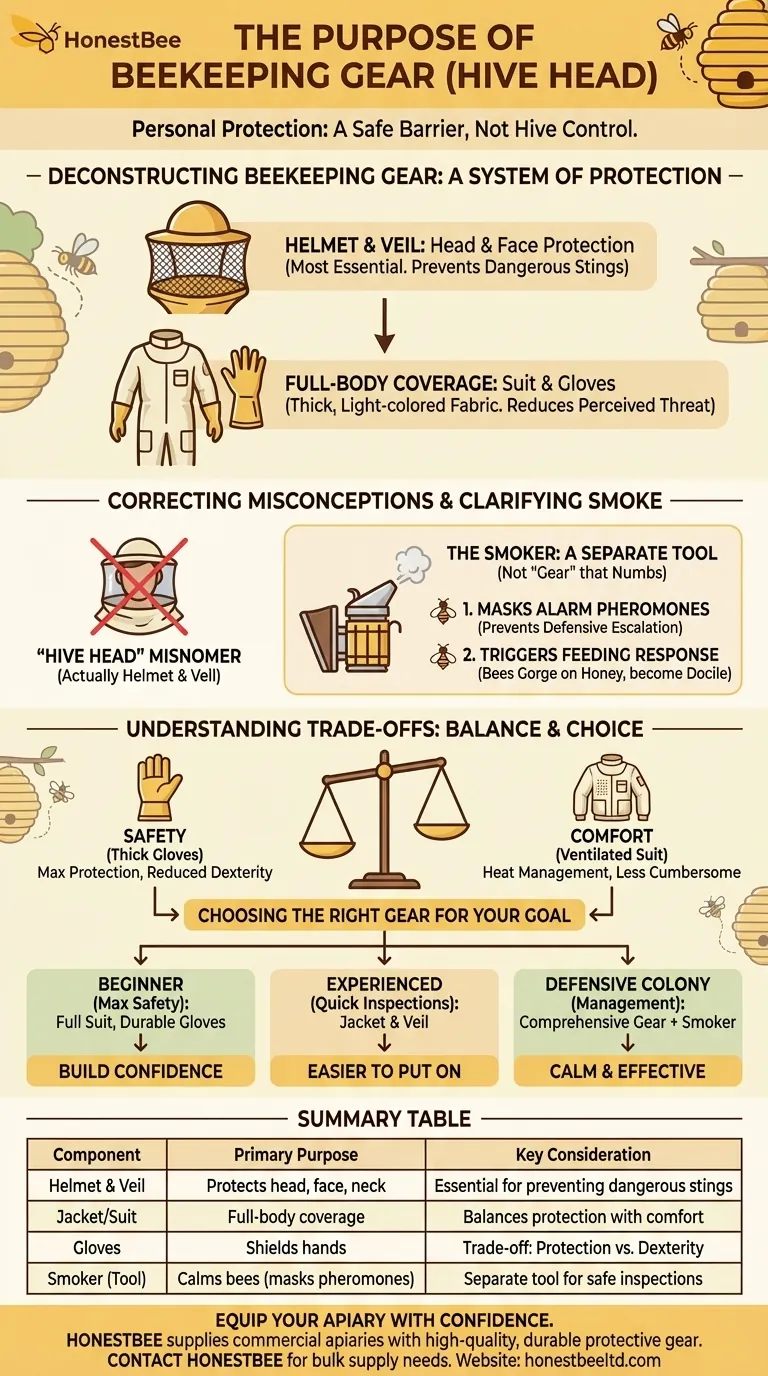 벌 장비(벌통 머리)의 목적은 무엇인가요? 안전한 양봉을 위한 필수 보호 장비 시각적 가이드