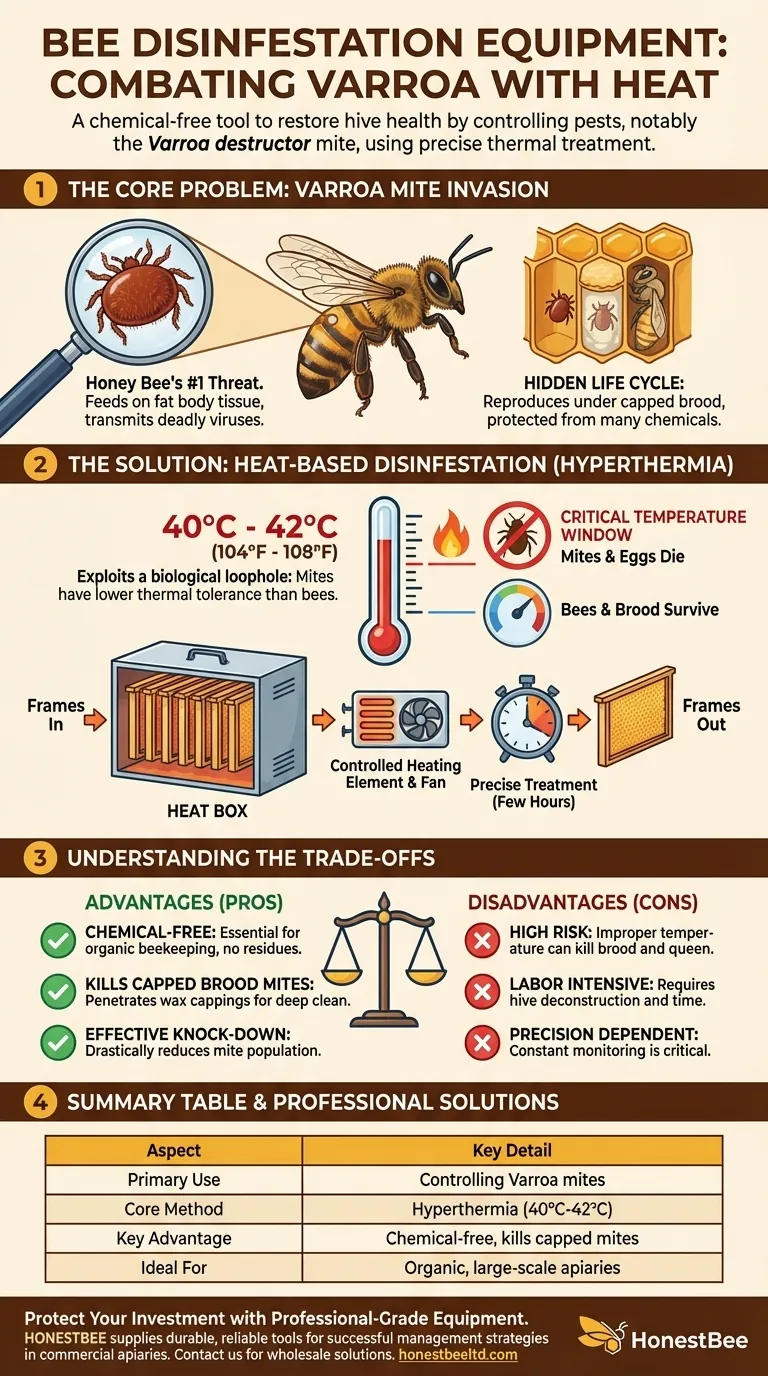 What is bee disinfestation equipment used for? A Chemical-Free Varroa Mite Solution Visual Guide