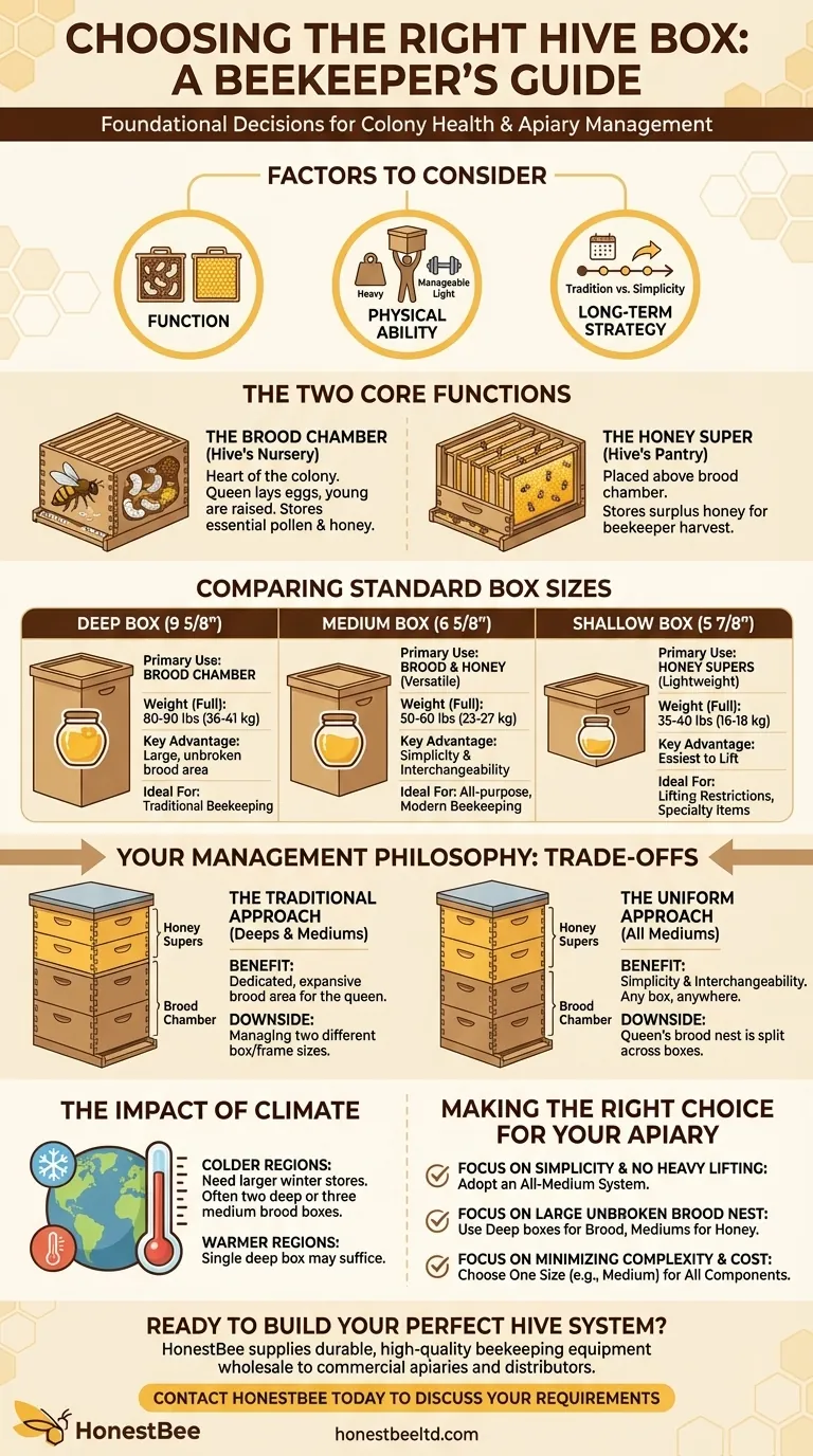 벌통에 적합한 상자를 선택할 때 어떤 요소를 고려해야 할까요? 벌통을 건강하고 쉽게 최적화하세요 시각적 가이드