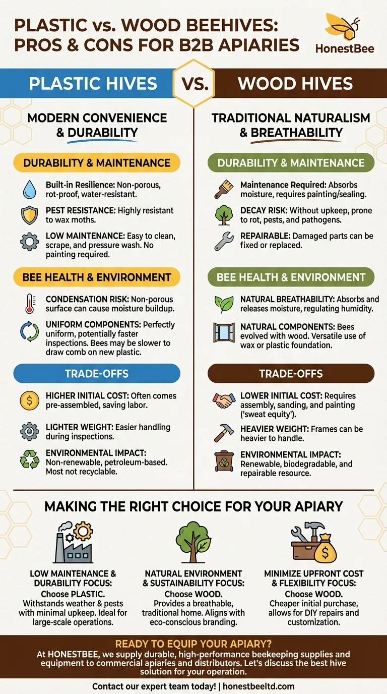 플라스틱 벌통 대 나무 벌통의 장단점은 무엇일까요? 올바른 벌통 재료를 선택하기 위한 가이드 시각적 가이드