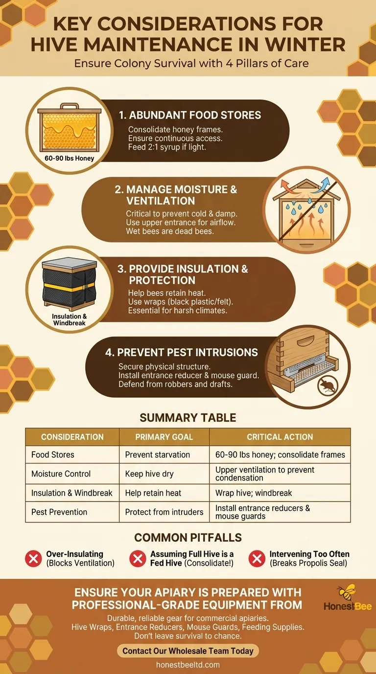 What are the key considerations for hive maintenance in winter? Ensure Your Bees Survive the Cold Visual Guide