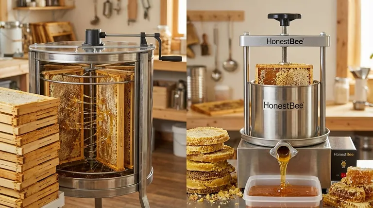 What are the main differences between centrifugal extractors and honey presses? A Guide for Commercial Apiaries