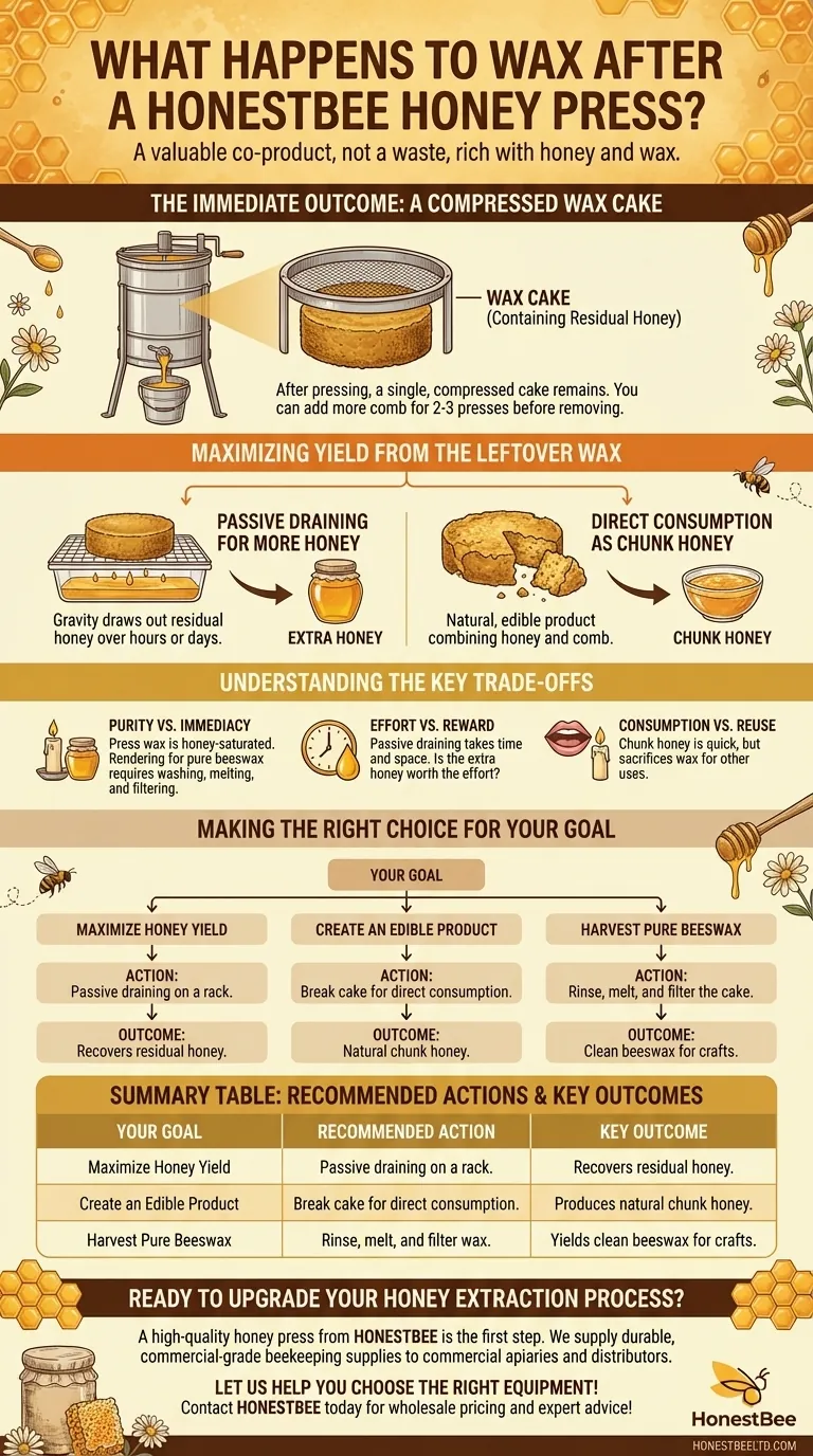 What happens to the wax after pressing in a honey press? A Guide to Maximizing Your Hive's Yield Visual Guide