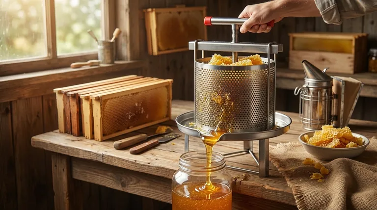 What steps are involved in operating a bucket honey press? A Simple Guide for Small-Scale Beekeepers