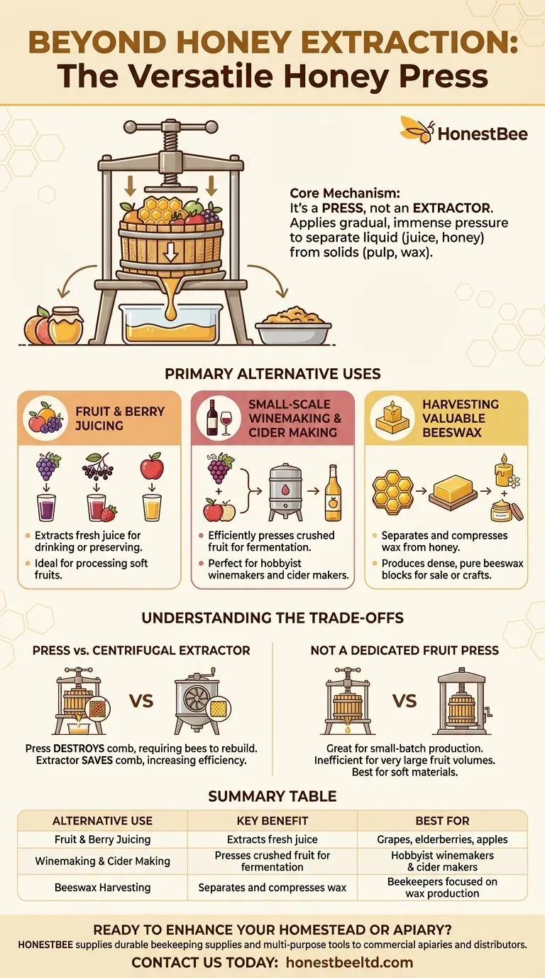 꿀 추출 외에 꿀 압착기는 어떤 용도로 사용될 수 있나요? 양봉장을 위한 다용도 도구 시각적 가이드