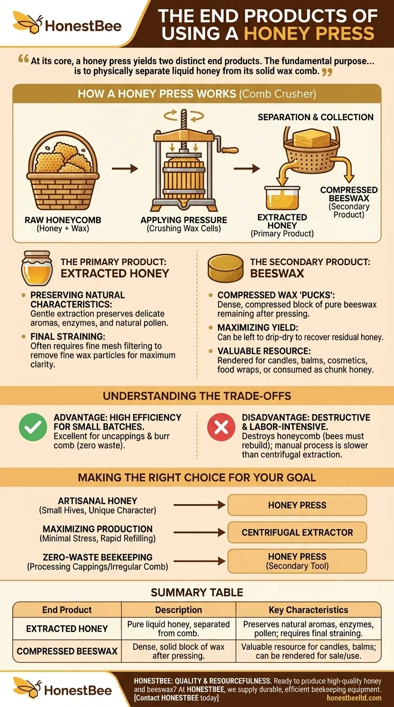 꿀 압착기를 사용하여 얻는 최종 산물은 무엇입니까? 순수한 꿀과 가치 있는 밀랍 시각적 가이드