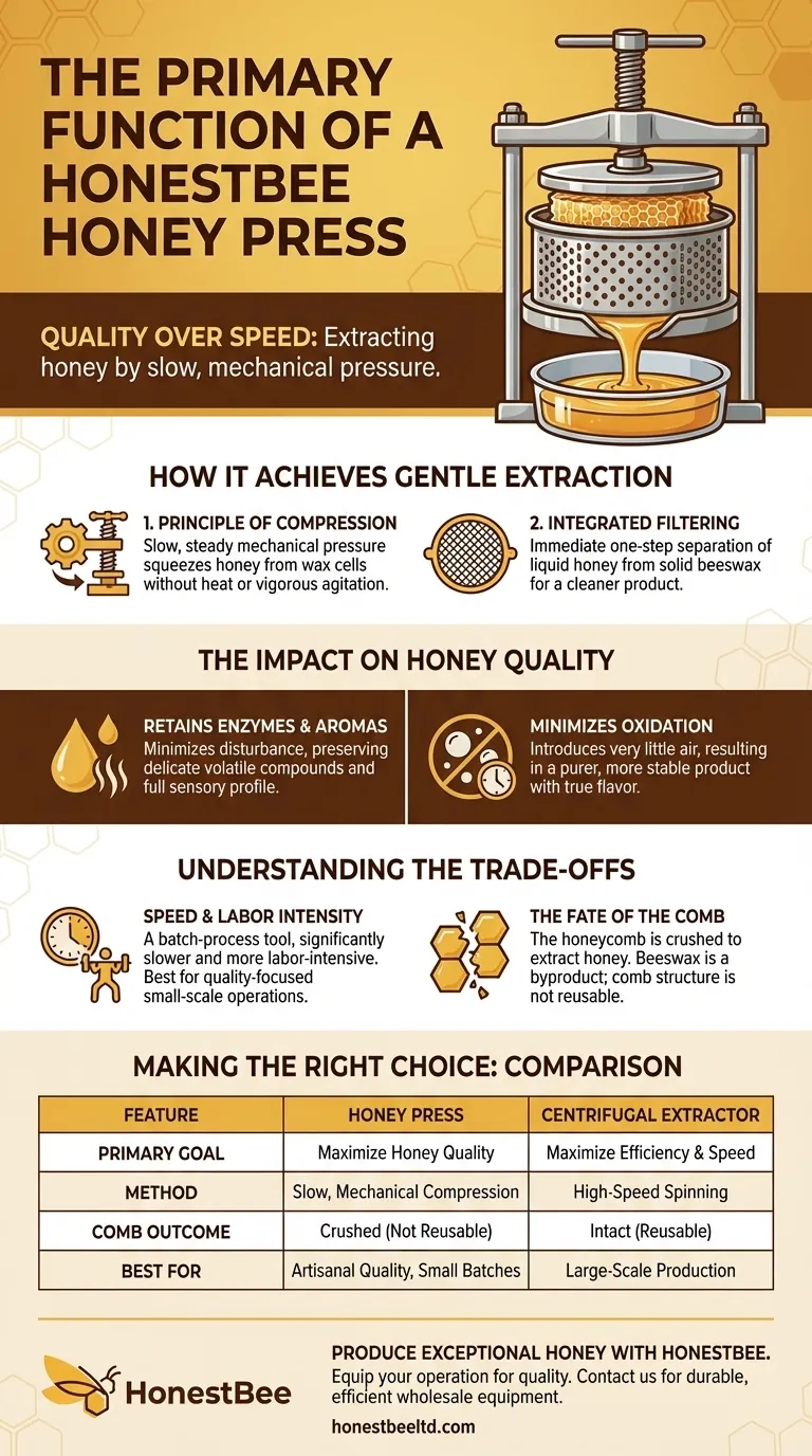꿀 프레스의 주요 기능은 무엇인가요? 부드러운 압력으로 순수하고 장인 정신이 깃든 꿀 추출 시각적 가이드