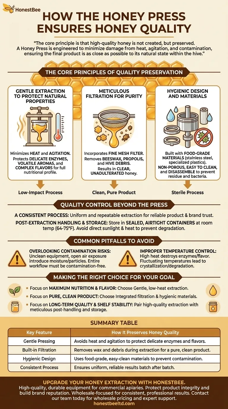 꿀 압착기는 추출된 꿀의 품질을 어떻게 보장하나요? 순도 및 풍미 보존 시각적 가이드