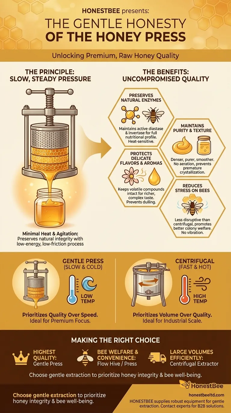 꿀 압착기의 부드러운 추출 방식의 이점은 무엇인가요? 생꿀 품질 및 벌 복지 보존 시각적 가이드
