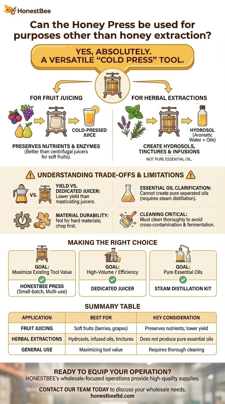 꿀 프레스(Honey Press)를 꿀 추출 외의 다른 용도로 사용할 수 있나요? 주스 착즙 및 허브 프로젝트를 위한 다용도 활용법 알아보기 시각적 가이드