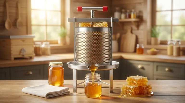 What are the advantages of pressing honey in terms of cleanliness and tidiness? A Cleaner, More Contained Harvest