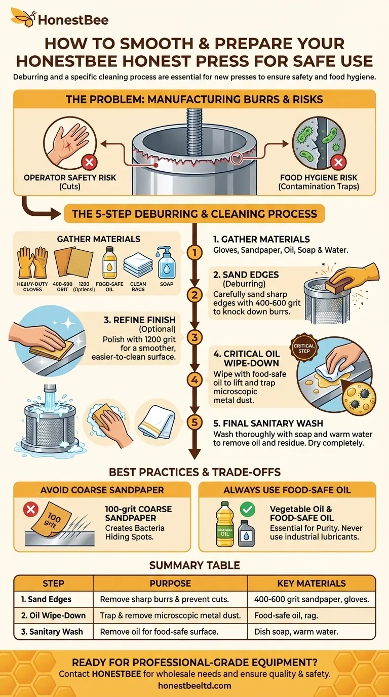 如何去除蜂蜜压榨机的锋利边缘？安全、卫生准备指南 图解指南