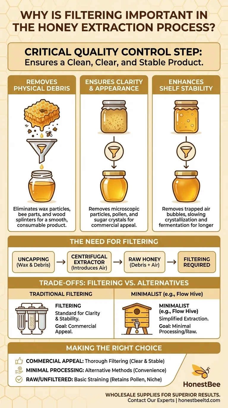 꿀 추출 과정에서 여과가 중요한 이유는 무엇입니까? 순도, 투명도 및 보존 기간을 보장합니다. 시각적 가이드