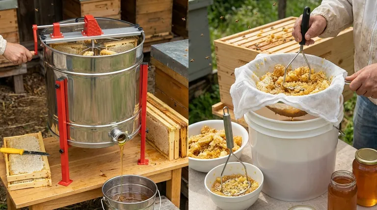 What are the types of honey harvesting? Choose Between Extraction and Crush & Strain
