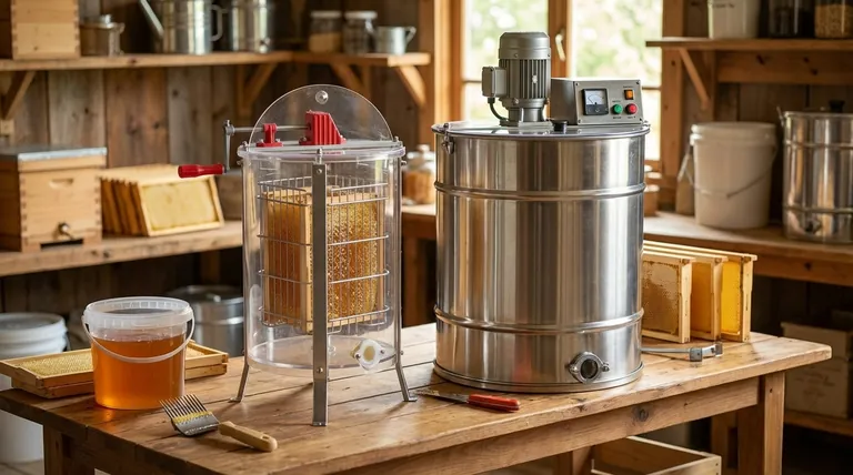 What is the difference between manual and automatic honey extractor? Choose the Right Tool for Your Apiary