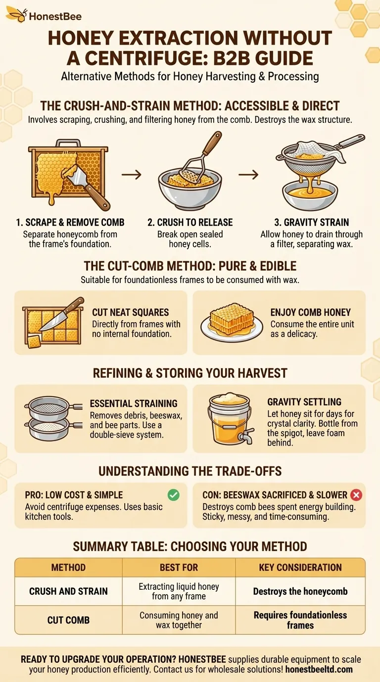 원심분리기가 없어도 꿀을 추출하는 방법은? 으깨고 거르는 방법을 마스터하세요 시각적 가이드