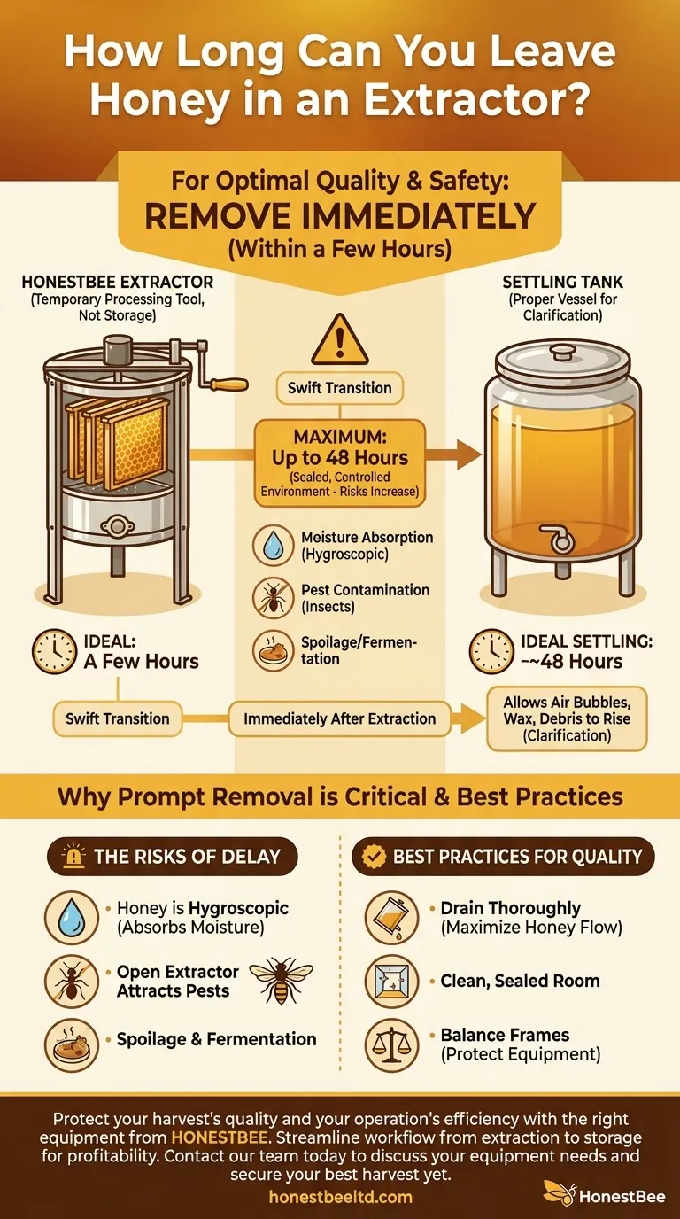 How long can you leave honey in extractor? Protect Your Harvest's Quality and Value Visual Guide