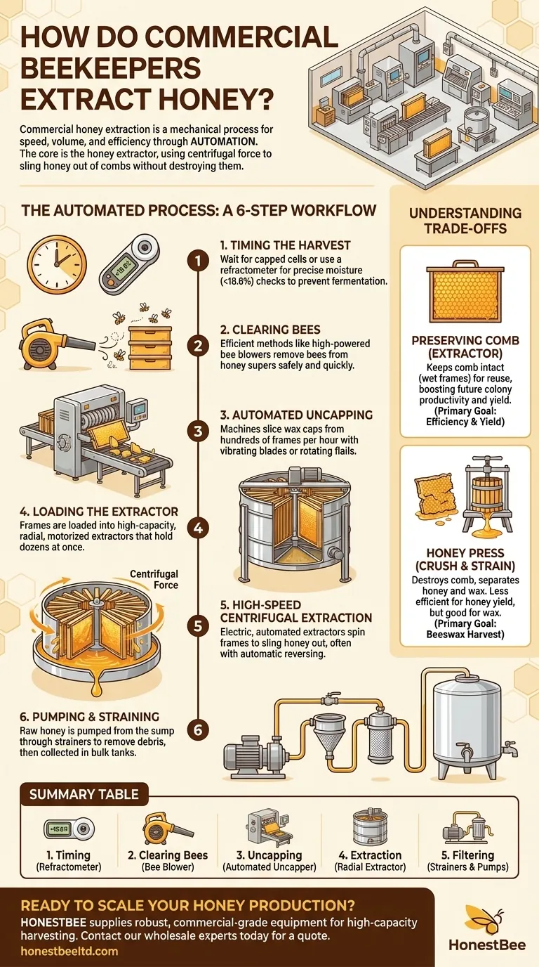 How do commercial beekeepers extract honey? Master High-Volume, Automated Honey Harvesting Visual Guide