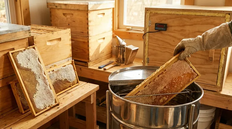 프레임에서 결정화된 꿀을 어떻게 제거하나요? 부드러운 가열 기술로 꿀을 다시 액화시키세요.