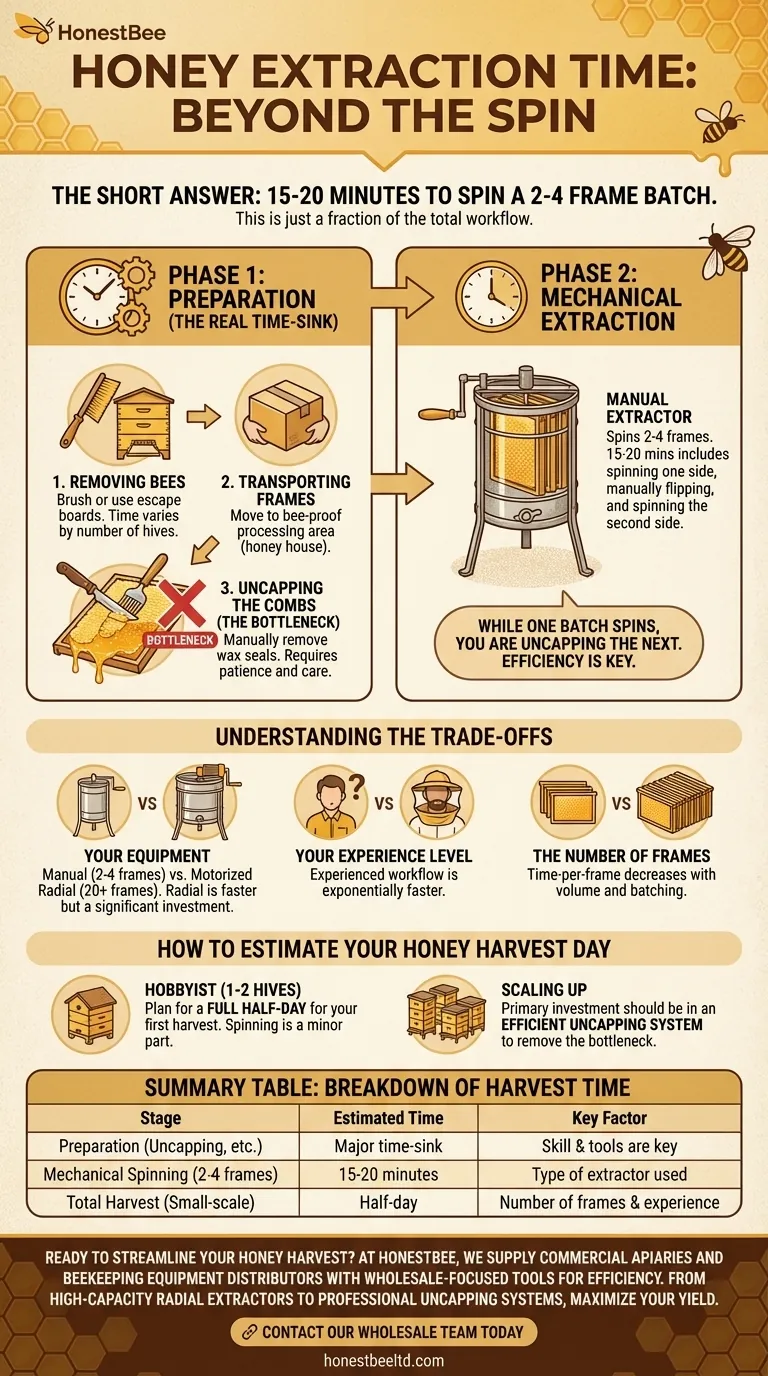 How long does it take to extract a frame of honey? A realistic guide to harvest time. Visual Guide