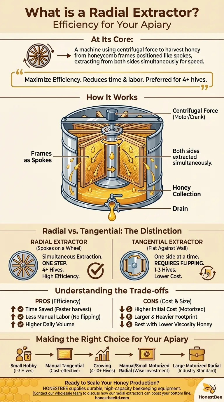 ラジアル式採蜜機とは？養蜂場のハチミツ収穫効率を最大化する ビジュアルガイド