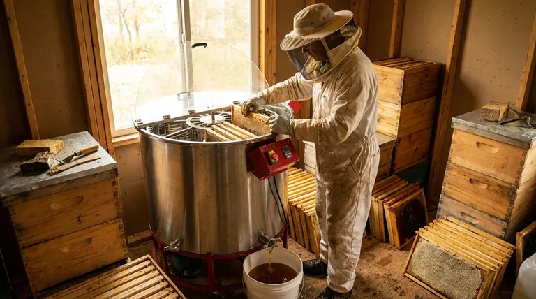 전동 채밀기로 꿀을 채밀하는 데 얼마나 걸리나요? 채밀 시간을 몇 분으로 단축하세요.