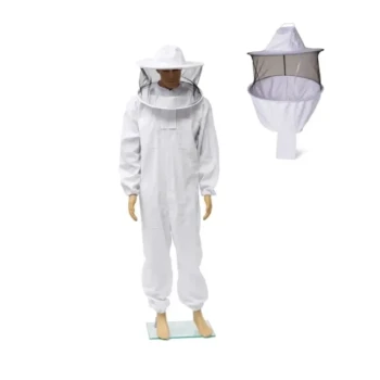 专业棉质养蜂服，带圆形面罩设计，适用于商业蜂场