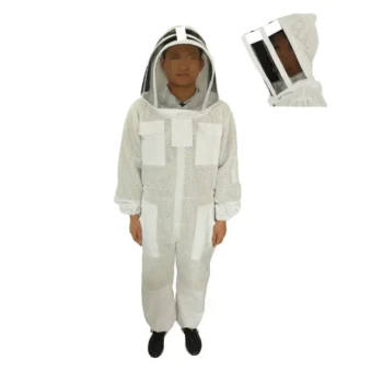 Three-Layer Ventilated Beekeeper Suit with Structured Fencing Veil
