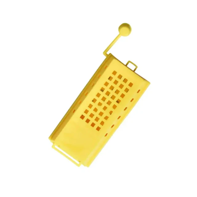 Jaula para Abeja Reina Profesional con Compuerta Deslizante y Tapón Alimentador