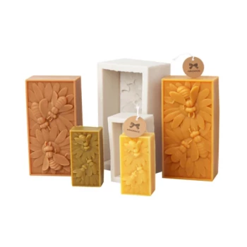 Bee Floral Relief Silicone Mold for Artisan Soap Candle Making