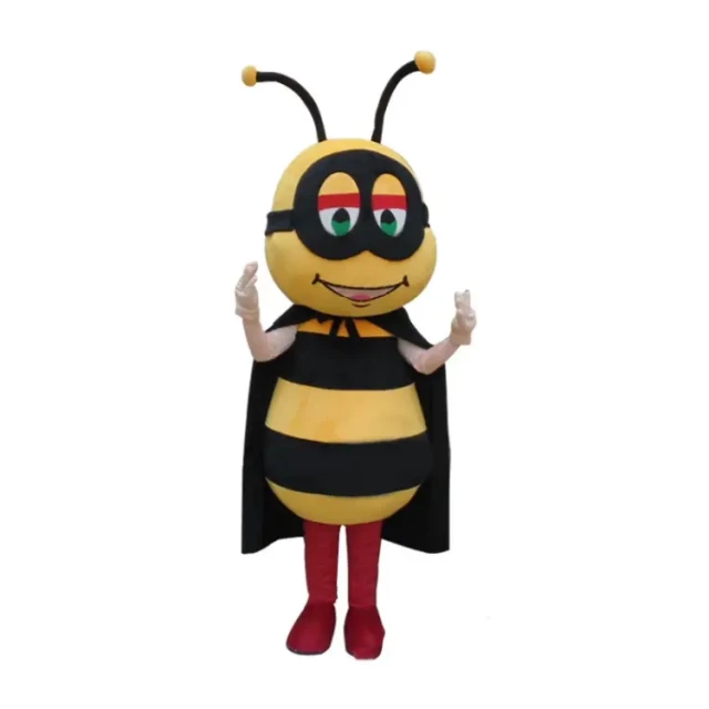 Superhero Bee Mascot Costume Dynamic Professional Brand Champion Costume