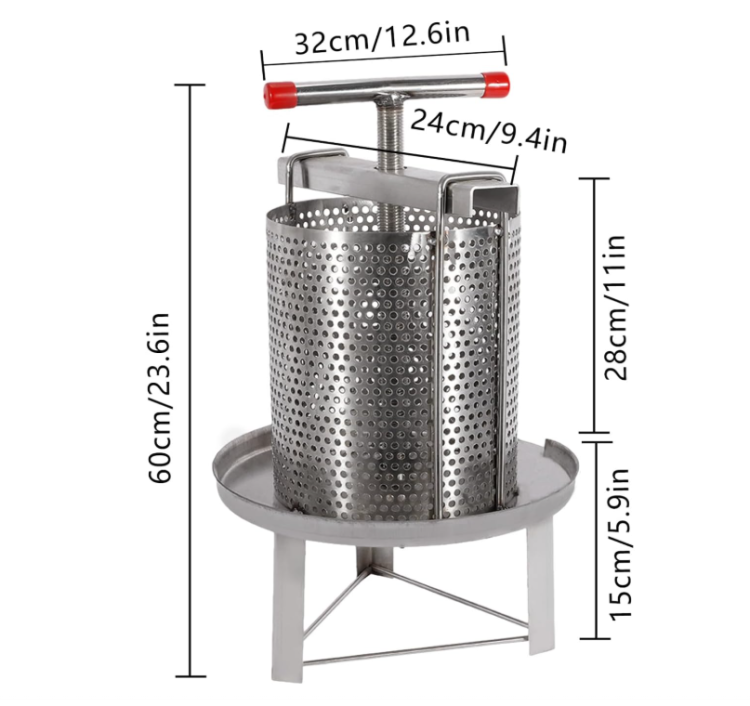 honey press size picture