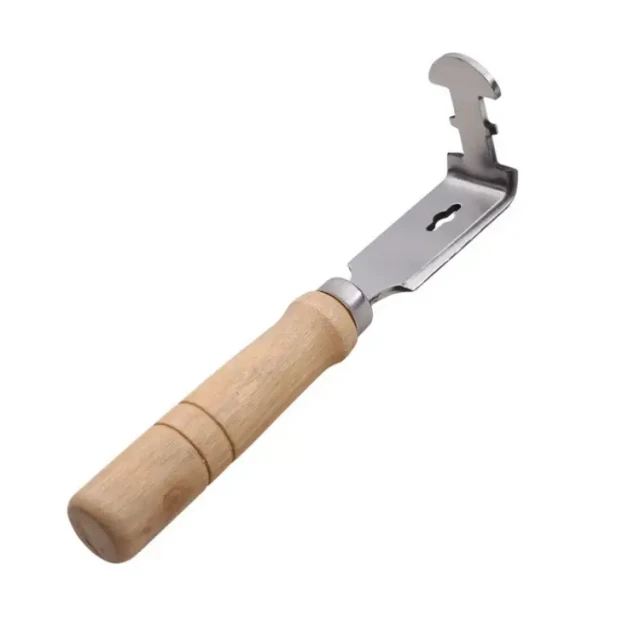 Nettoyeur de cadre professionnel en acier inoxydable avec manche ergonomique en bois