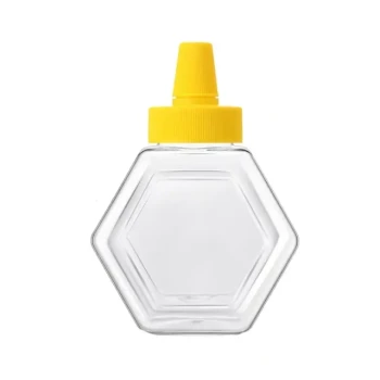 Hexagonal Squeeze Honey Bottle with No Drip Lid