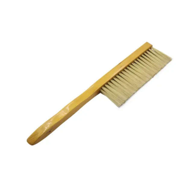 Cepillo de madera para abejas con fibra artificial de triple fila para apicultura